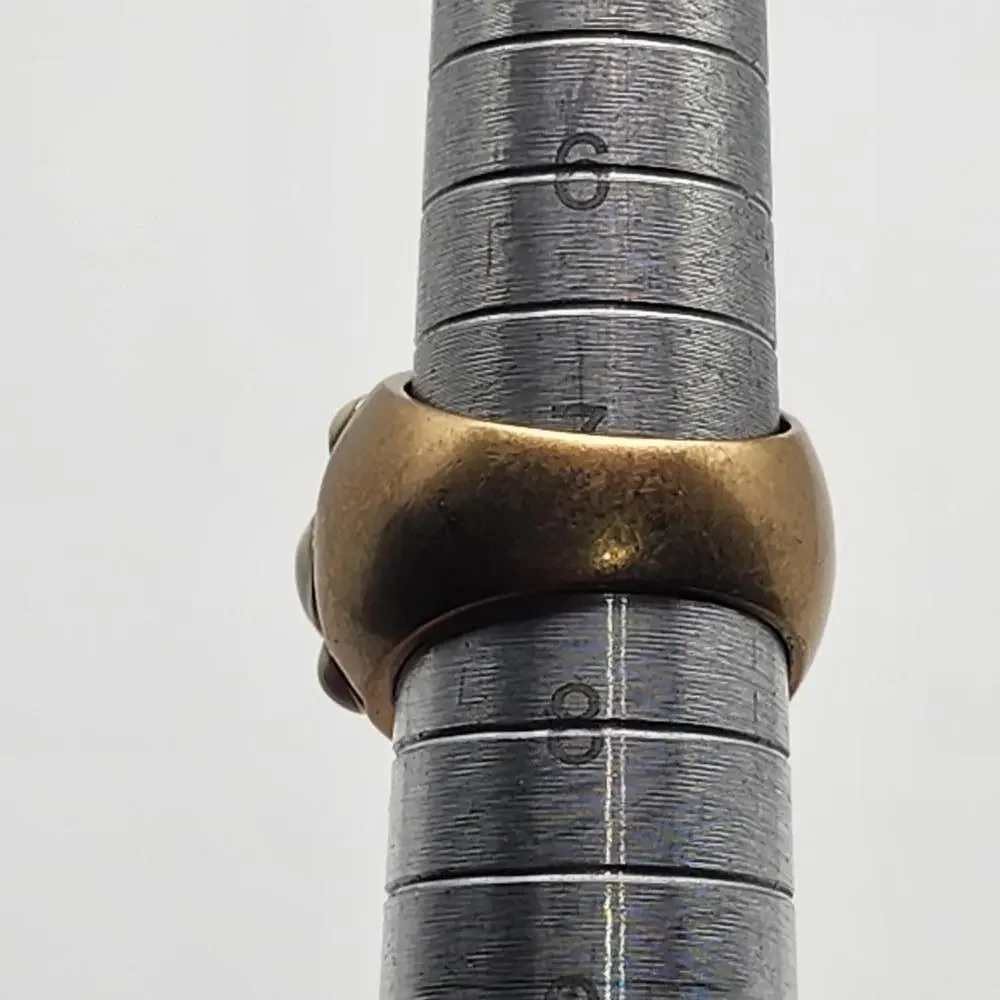 Lia Sophia Gold Tone & Cream Enamel Bubble Ring (7.5) - Picture 9 of 9